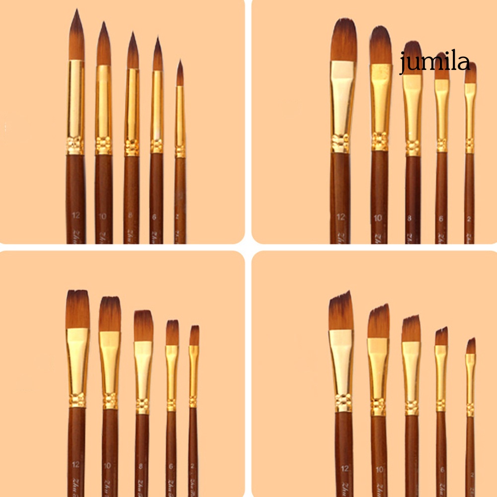 Set 5 Cọ Vẽ Màu Nước Chuyên Nghiệp