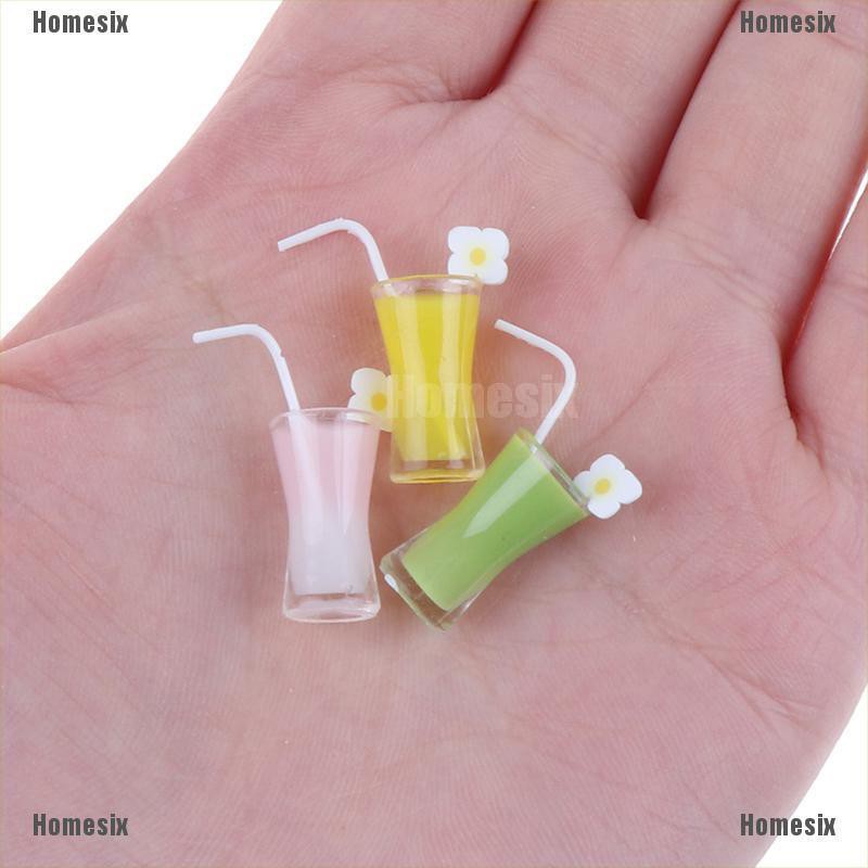 [HoMSI] 4Pcs 1/12 Dollhouse Miniature Cocktail Cup Drink Glass Toy Doll House Decoration SUU