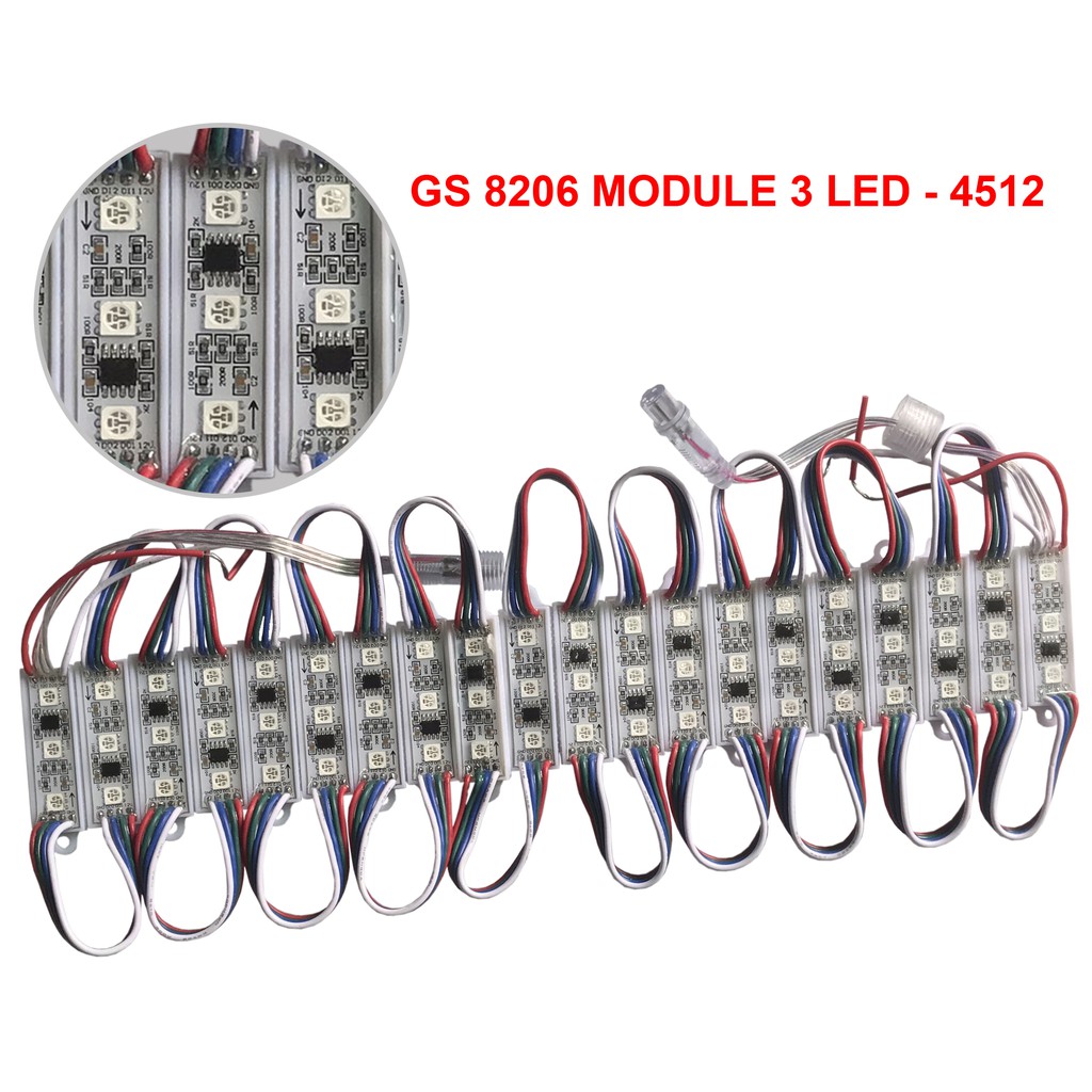 20 MODULE LED HẮT FULL MÀU GS 8206  TỰ PHÁT HIỆU ỨNG KHÔNG CẦN BỘ ĐIỀU KHIỂN