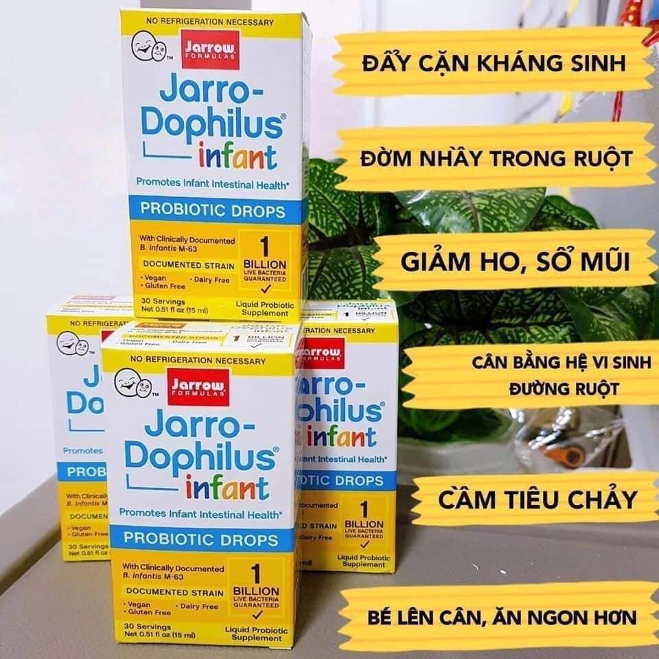 Men đẩy đờm Jarro Dophilus infant Probiotic Drops  chai 15ml từ Mỹ