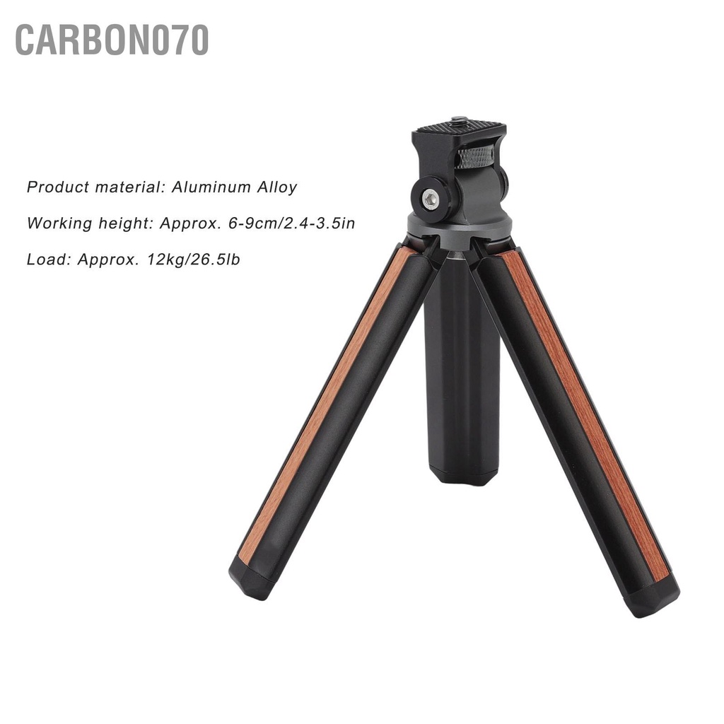 Carbon070 Chân máy ảnh mini Hợp kim nhôm để bàn di động có đầu bi cho Vlog Travel Selfie