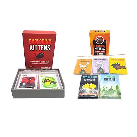 Combo Mèo nổ Exploding Kittens Và 5 Bản Mở Rộng Việt Hóa