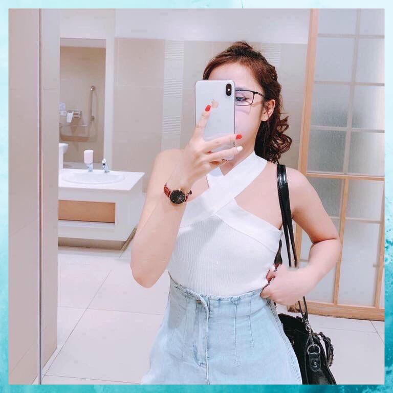 Áo Thun Ôm Hai Dây Đan Chéo, Áo 2 Dây Chất bozip Siêu Đẹp