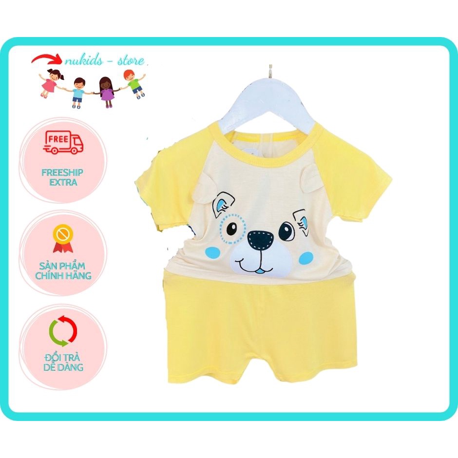 Bộ Cộc Tay Cho Bé FREE SHIP Bộ Minky Mom Cộc Tay In Hình Cún cho bé trai bé gái