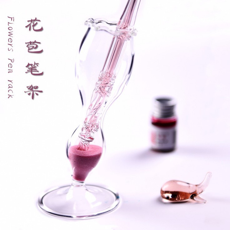 Lọ Đựng Bút Bằng Thủy Tinh Họa Tiết Sang Trọng