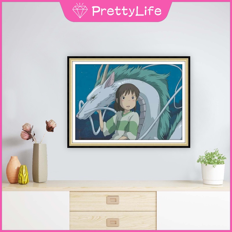 Bộ Tranh Đính Đá 5D Tự Làm 30x40cm / 40x50cm Hình Phim Spirited Away