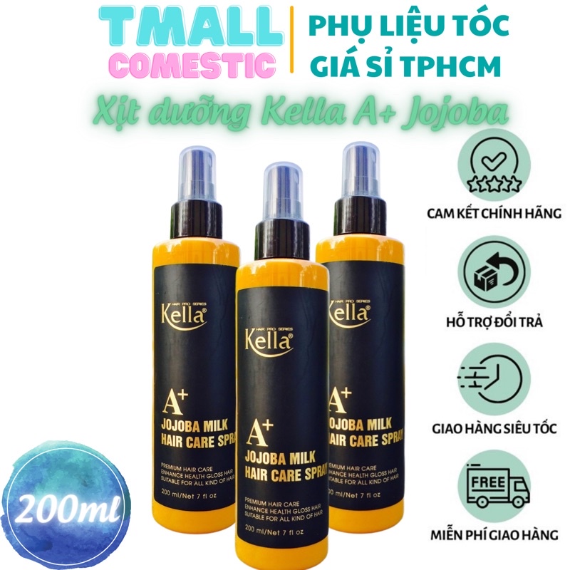 Xịt dưỡng tóc cao cấp Kella Jojoba Milk A+ 200ml giảm khô xơ và làm mềm tóc