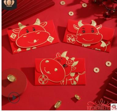 Set 3 Bao Lì Xì Đỏ May Mắn Họa Tiết Dễ Thương