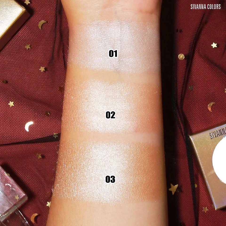 Phấn Bắt Sáng Có Nhũ Mini Màu Trắng Ánh Vàng Sivanna Diamond HF4018 No.03 | BigBuy360 - bigbuy360.vn