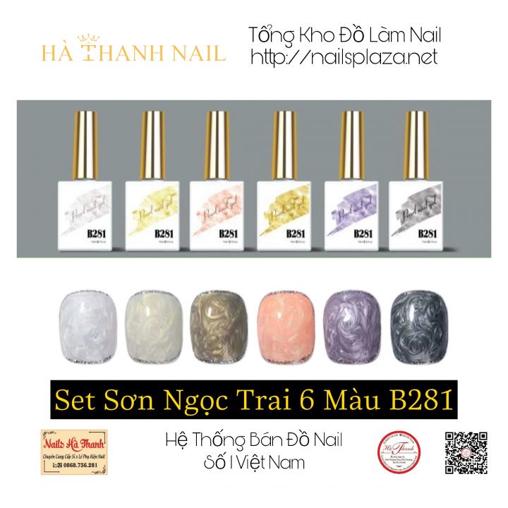 [ HOT TREND ] Gel Ngọc Trai, Gel Ánh Trai Nail B281 Cao Cấp 6 Màu