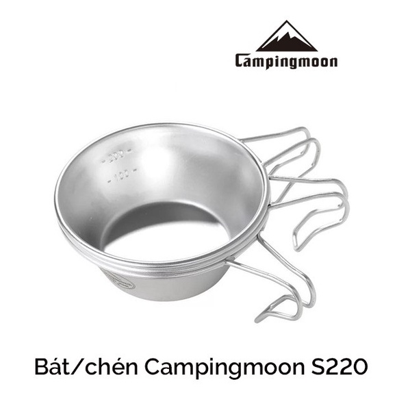 CHÉN ĂN DÃ NGOẠI CAMPINGMOON S220 310ML làm bằng Thép không rỉ 304 an toàn cho sức khoẻ Trọng lượng: 92g | dvautomart