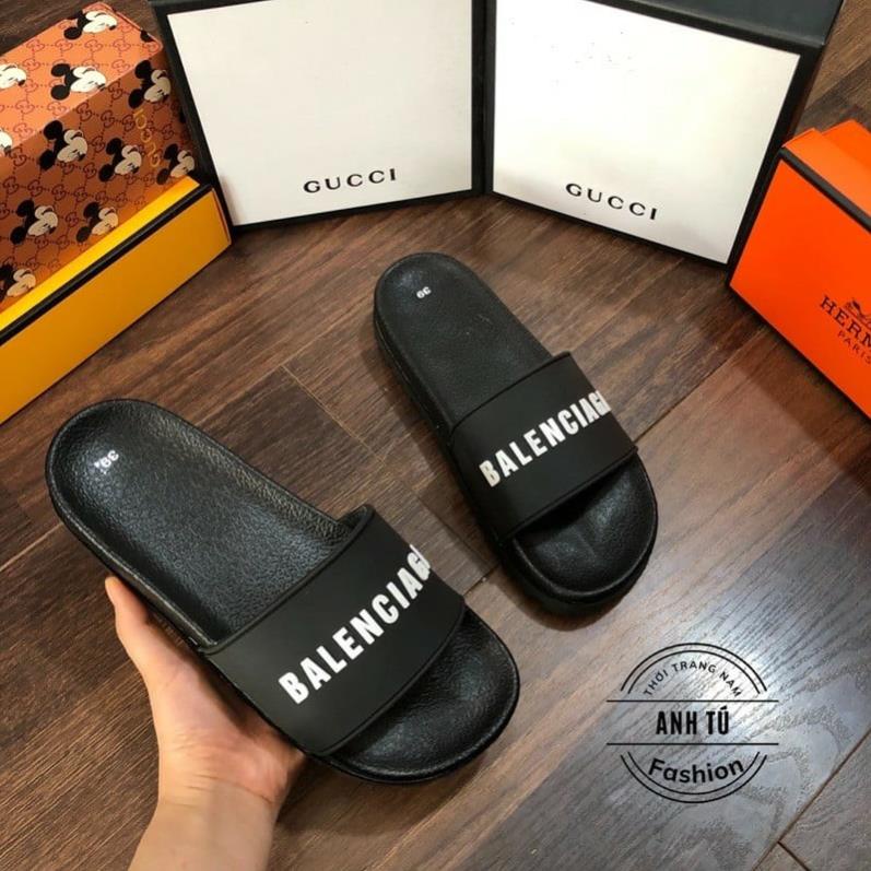 🔥HÀNG SIÊU CẤP🔥 Dép lê Balen nam nữ đế cao su đúc nguyên khối 2 tầng quai ngang in chữ siêu đẹp HAN