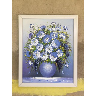 TRANH SƠN DẦU HOA ĐẮP NỔI(45x55cm bao gồm khung)