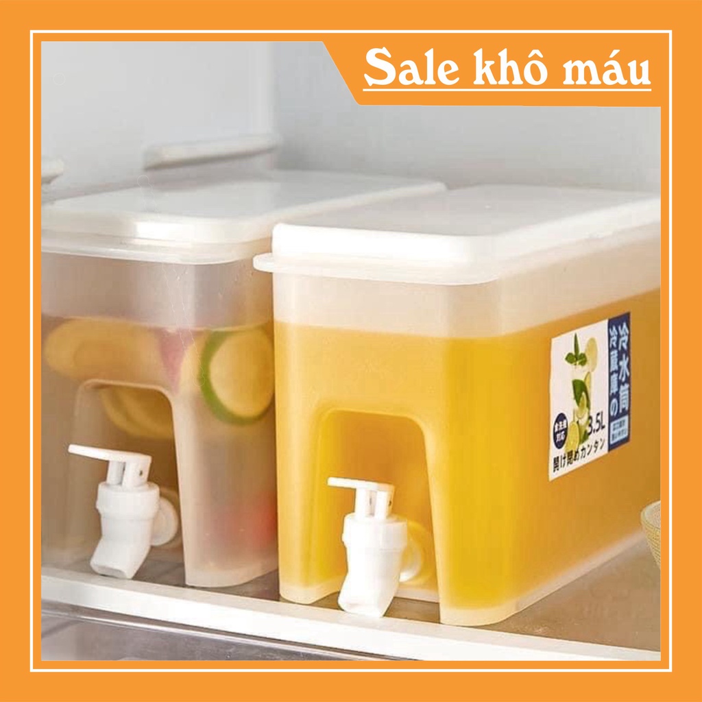 [Freeship] Bình đựng nước có vòi 3,5l-BÌNH  ĐỰNG NƯỚC PHA TRÀ,NƯỚC TRÁI CÂY ĐỂ TỦ LẠNH CÓ VÒI 3,5l