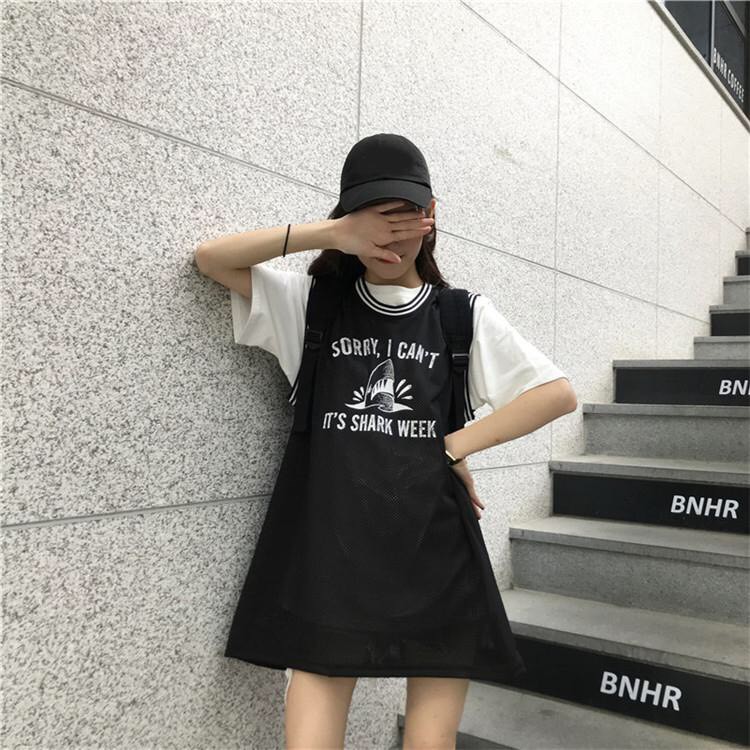 SET ÁO TANKTOP CÁ MẬP ĐEN TRẮNG - GILE SHARK HOT