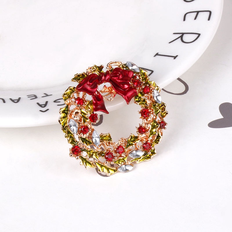 Trâm Cài Áo Hình Nơ Đính Đá Kiểu Giáng Sinh Dễ Thương