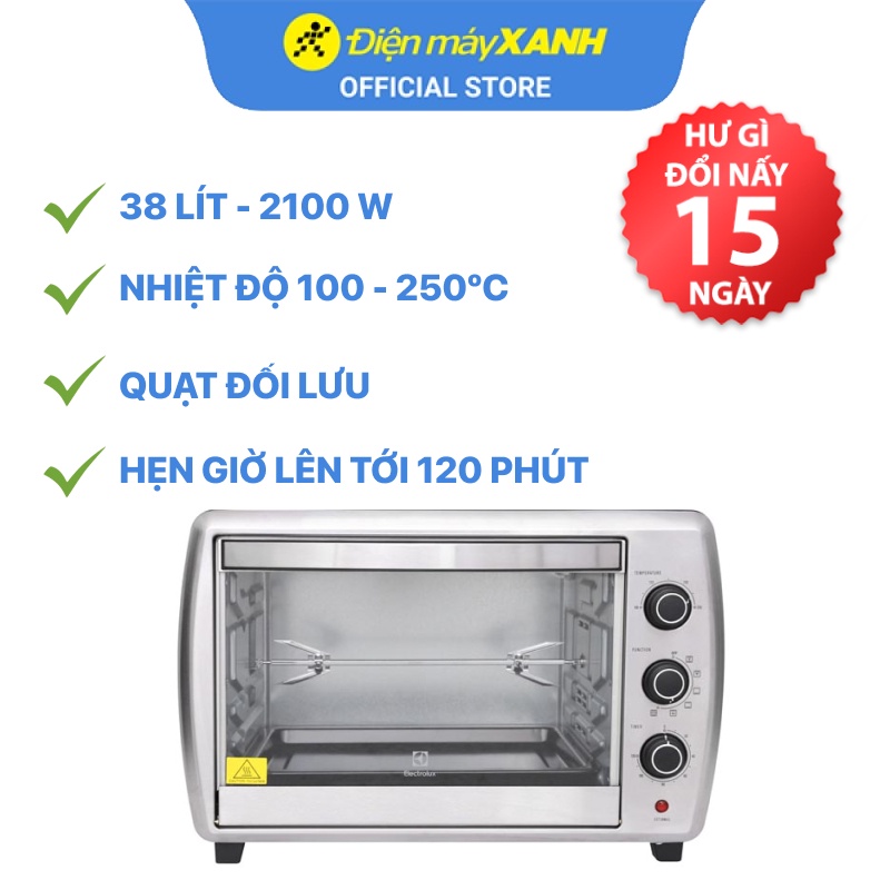 [Mã ELHADEV giảm 4% đơn 300K] Lò nướng Electrolux EOT38MXC 38 lít