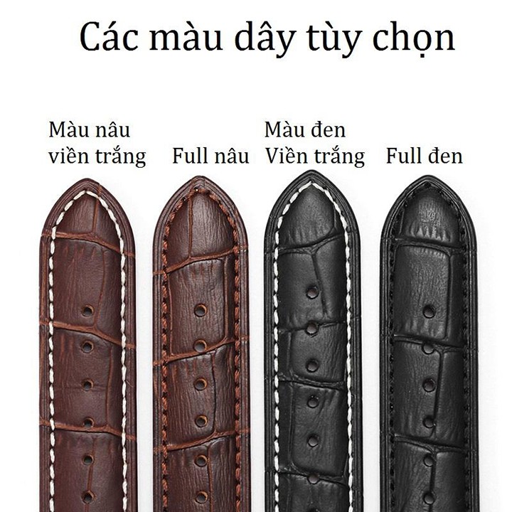 Dây da đồng hồ kèm khóa bướm size 20-22mm