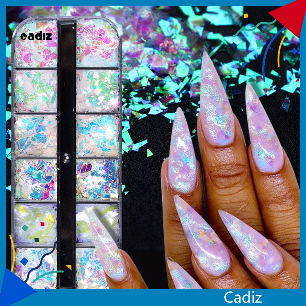 Hộp Sequin Lấp Lánh Nhiều Màu Sắc Dùng Trang Trí Móng Nghệ Thuật DIY