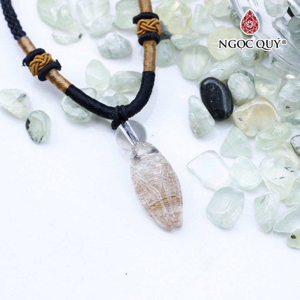 Mặt dây chuyền con ve ngọc thiền TA tóc đỏ cam - Ngọc Quý
