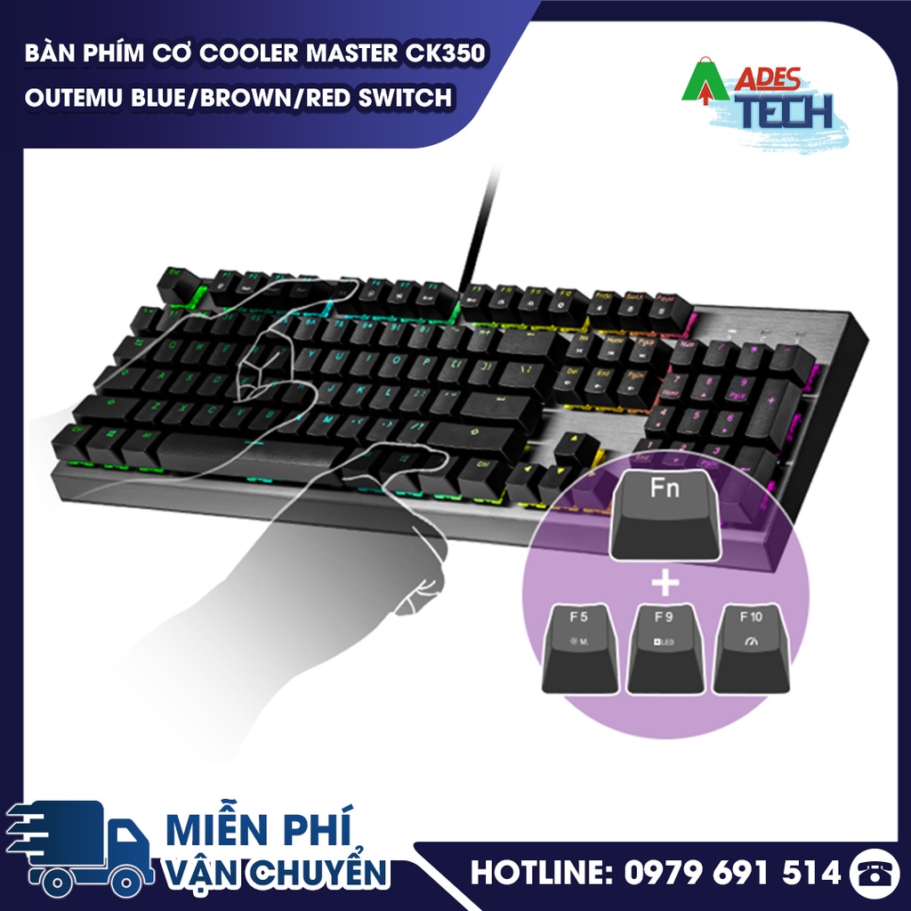 Bàn Phím Cơ Cooler Master CK350 Outemu Blue/Brown/Red Switch
