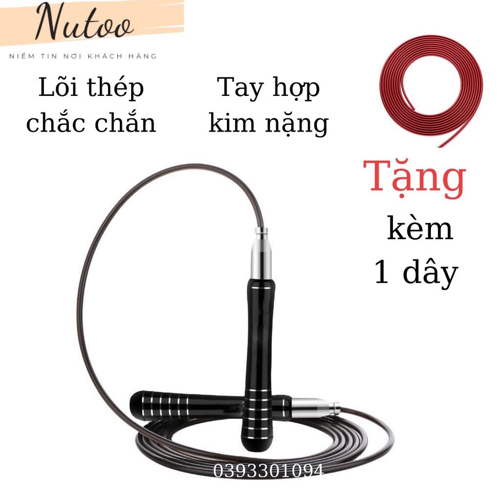 Dây nhảy thể lực Nutoo, dây nhảy lõi thép hỗ trợ tập thể lực cho người muốn tăng cân, giảm cân, tập thể dục
