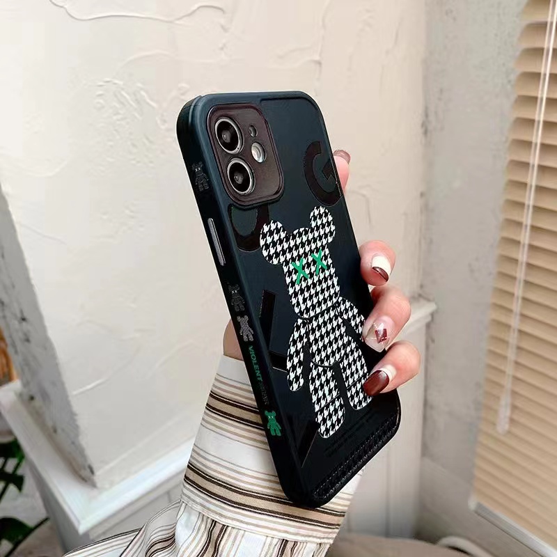 Ốp Điện Thoại In Hình Gấu Và Gạch Cho iphone 13 12 11 Pro MAX i13 13pro i11 iX X 7plus 8plus XR Xs MAX 12Pro