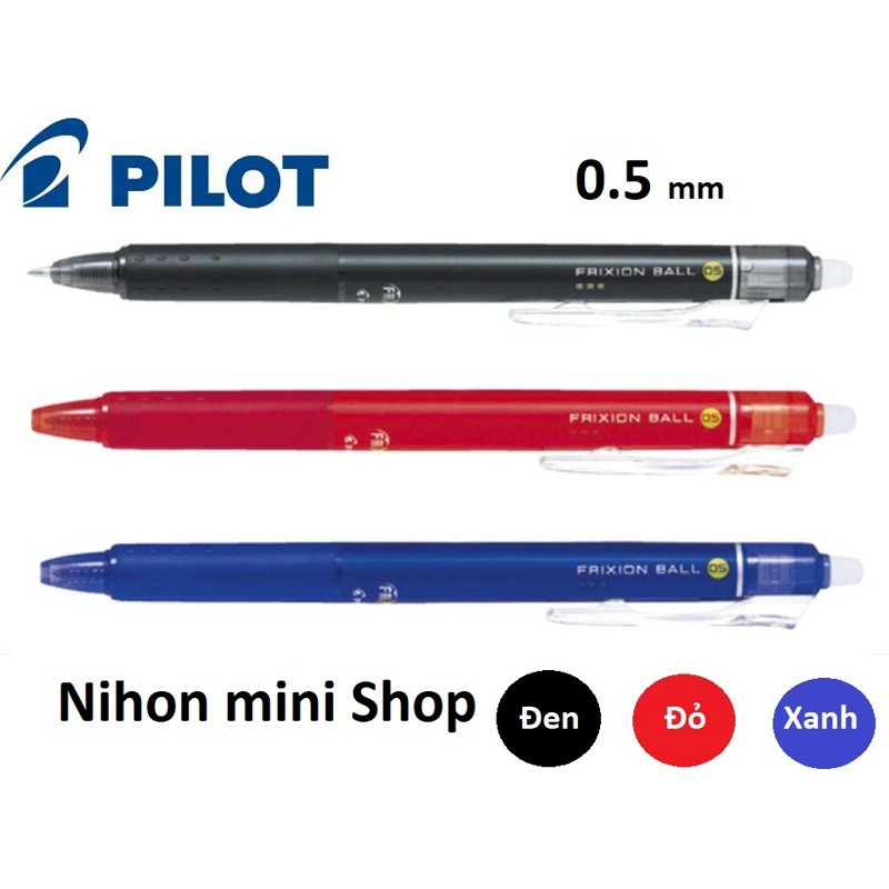 Bút bi xóa được Frixion Pilot Nhật Bản ngòi 0.5 mm