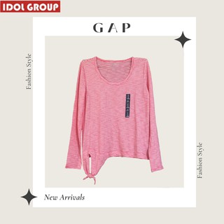 {MUA 2 TẶNG 1}[SIÊU RẺ-CHÍNH HÃNG] Áo thun Nữ G.A.P, Mã 870805, Áo Kiểu Dài Tay, Sọc ngang Trắng-Hồng