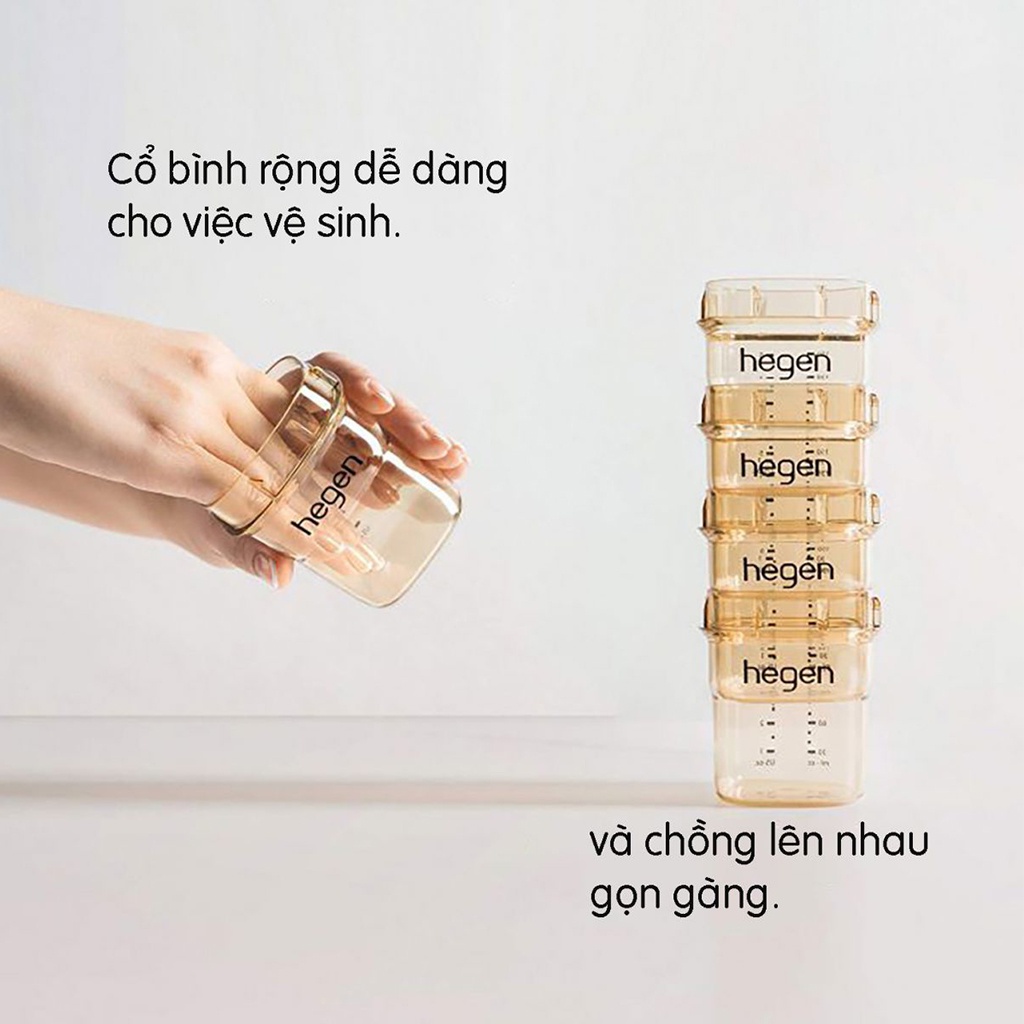 Bình Sữa HEGEN PPSU 240ML, Núm Số 2 3M+