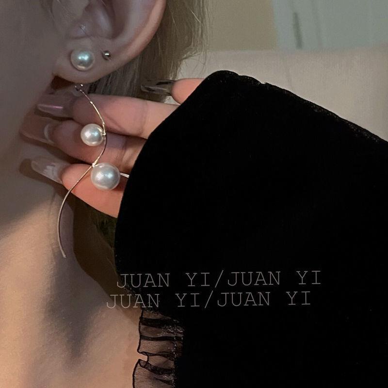 Bông Tai Hai Lớp Đính Ngọc Trai Đơn Giản Thời Trang Mới 2022