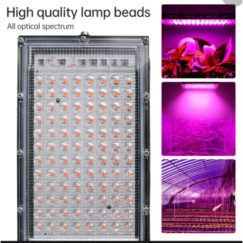 ĐÈN LED trồng cây AC- 220V 100W cho cây , đèn pha quang phổ lấy đủ với đèn trồng cây