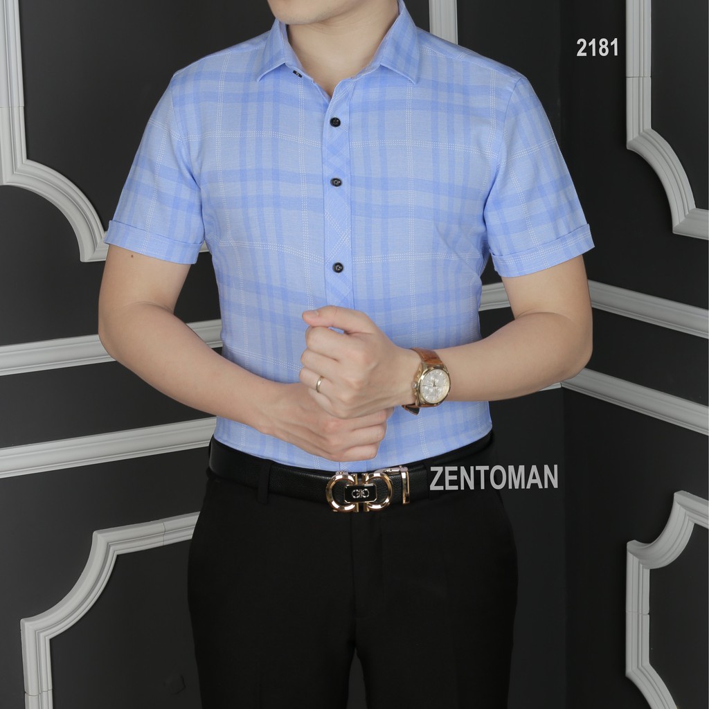 [HQFA88- mã giảm 20k] Zentoman - áo sơ mi nam chính hãng tay ngắn, công sở mới nhất 2021, mềm mịn không nhăn | BigBuy360 - bigbuy360.vn