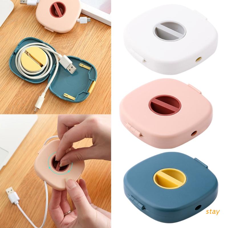 Hộp Đựng Dây Cáp Dữ Liệu USB Hình Tròn Nhỏ Gọn Tiện Dụng