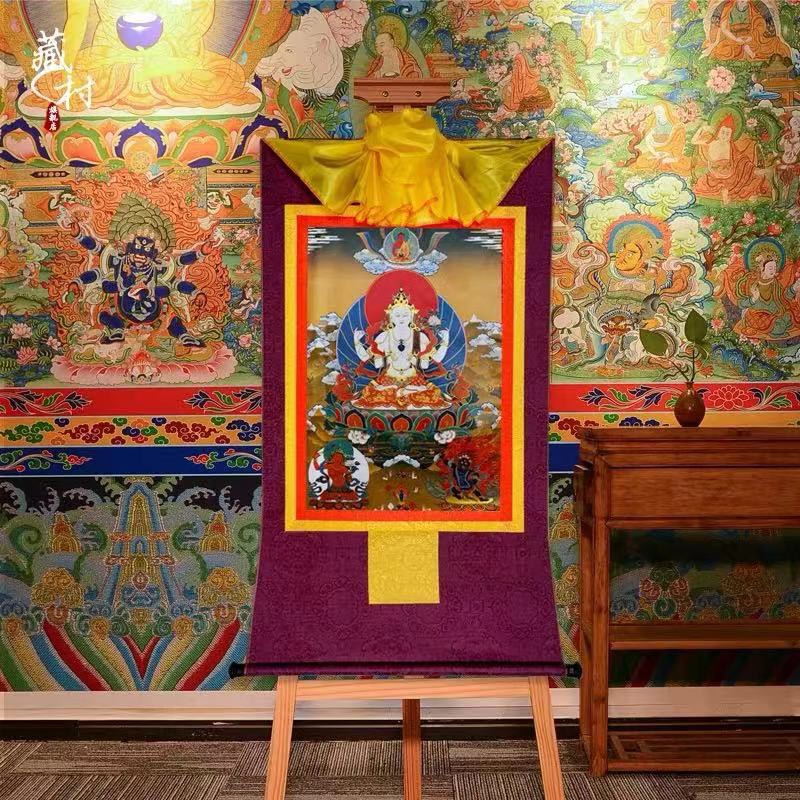 Tranh thangka mini - Quan Âm Tứ Thủ