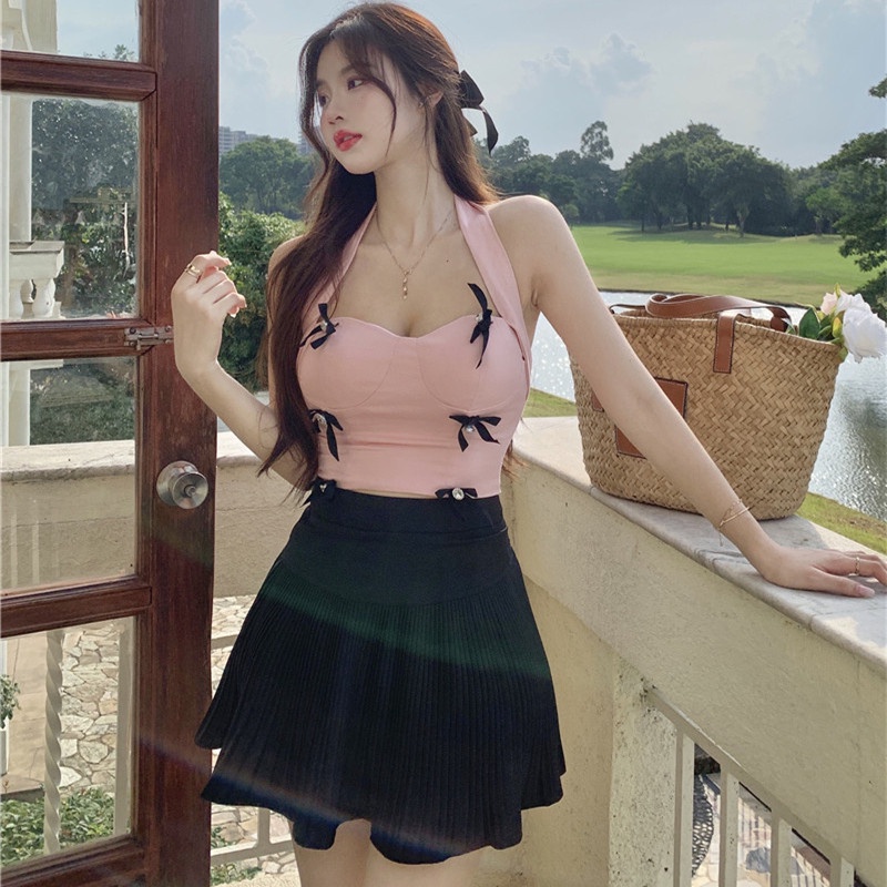 Áo Hai Dây Đính Nơ Quyến Rũ Thời Trang Mùa Hè Cho Nữ