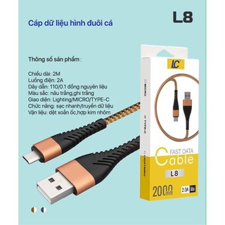 Cáp Sạc Type C 2m L8 Sạc Nhanh