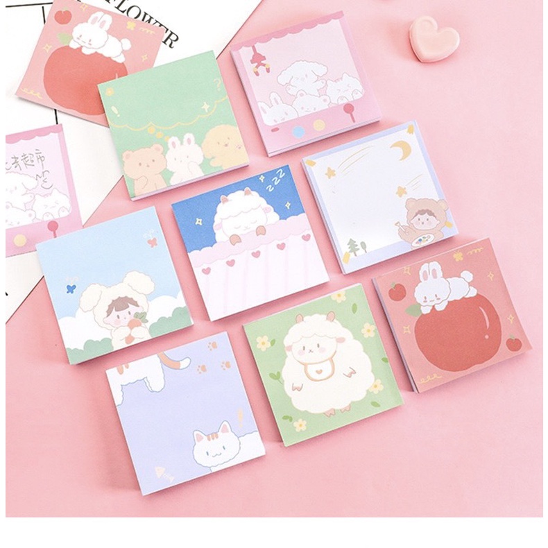 Giấy note vuông nhiều hình ảnh 30 tờ (6x6 cm) - Giấy ghi chú