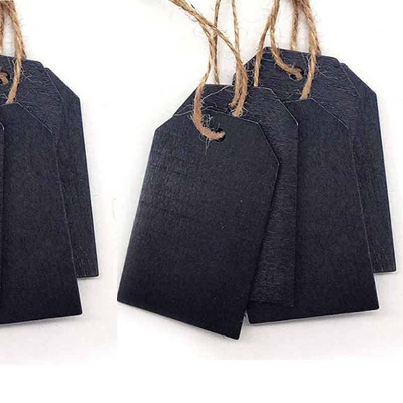 Bộ 50 Tấm Nhãn Đen Có Thể Xóa Được Dùng Đánh Dấu Kèm Dây Treo Tiện Dụng