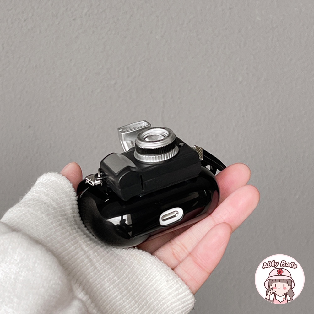 Vỏ Bảo Vệ Hộp Sạc Tai nghe không dây Airpods 1 / 2 / pro Bằng TPU Mềm Hình Máy Ảnh 3D Sáng Tạo