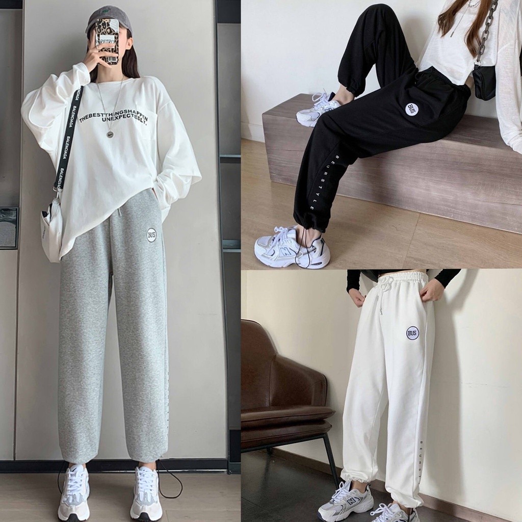 Q004 - Quần Jogger Bus nỉ da cá cạp thun Ulzzang chất chơi, quần dài nam nữ ống rút dây unisex cá tính phong cách