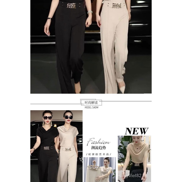 Bộ Áo / Quần Ống Rộng Phong Cách Phương Tây Thời Trang Mùa Hè Cho Nữ 2021