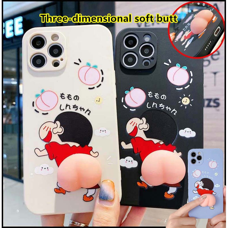 Ốp Điện Thoại Bằng Silicon Hình Mông Shin 3D Cho Iphone 12 11 Pro Max X Xs Max Xr | BigBuy360 - bigbuy360.vn