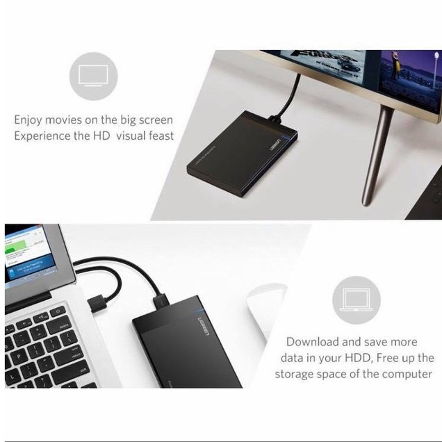 Hộp đựng ổ cứng 2.5 Dây Rời Ugreen (30848) | BigBuy360 - bigbuy360.vn