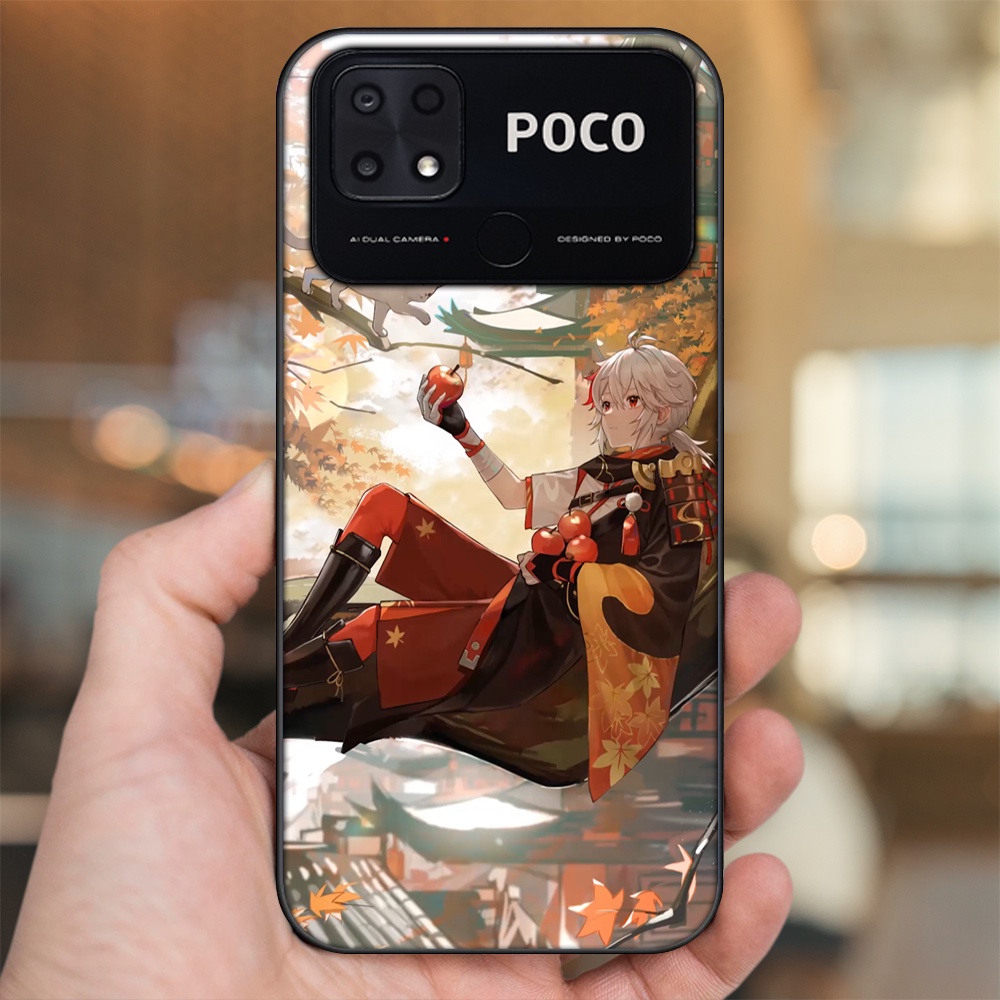 Ốp lưng Xiaomi Poco C40 viền đen in hình Kazuha Genshin Impact
