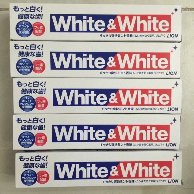 Kem đánh răng trắng răng White &amp; White Nhật Bản tuýp 150g