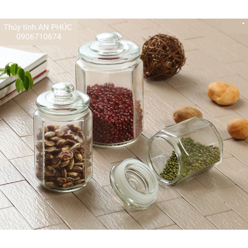 Hủ thủy tinh bí đựng đồ muối chua, đồ khô, gia vị...