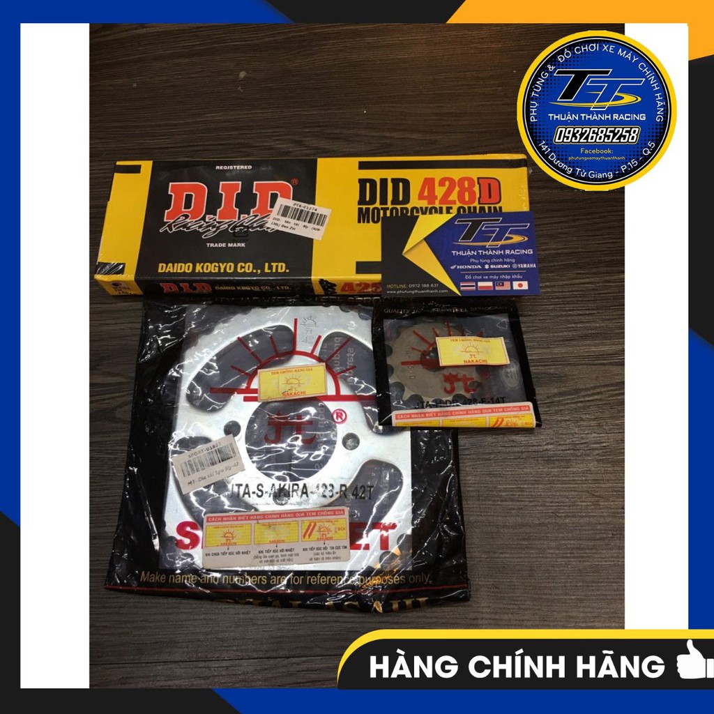 Nhông sên dĩa sport 9ly - Sên DD đen/Dĩa MT/ Nhông MT - Xipo/Satria