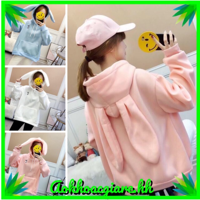 Áo hoodie tai thỏ - phom 35-55kg