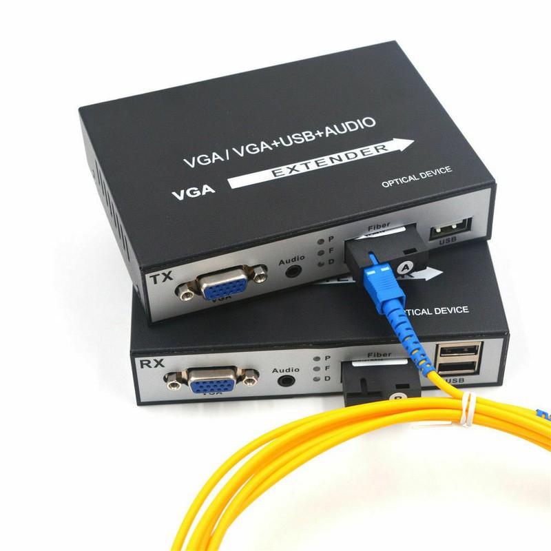 Bộ kéo dài VGA và USB qua dây Quang xa 20KM